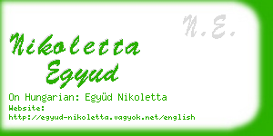 nikoletta egyud business card