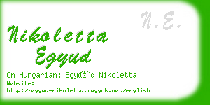 nikoletta egyud business card